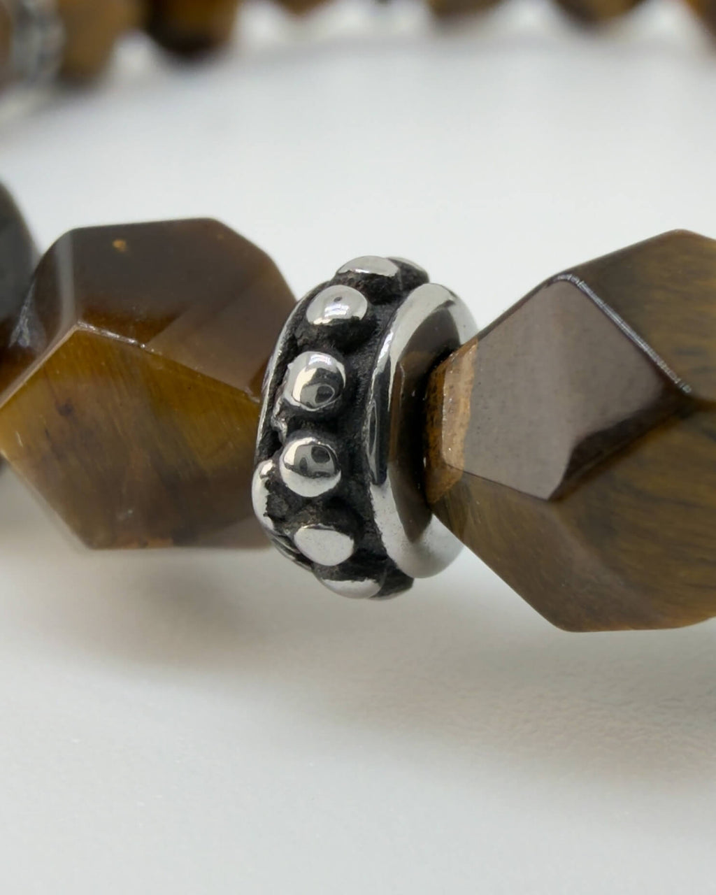 Tiger Eye Monogram Stack - Silver