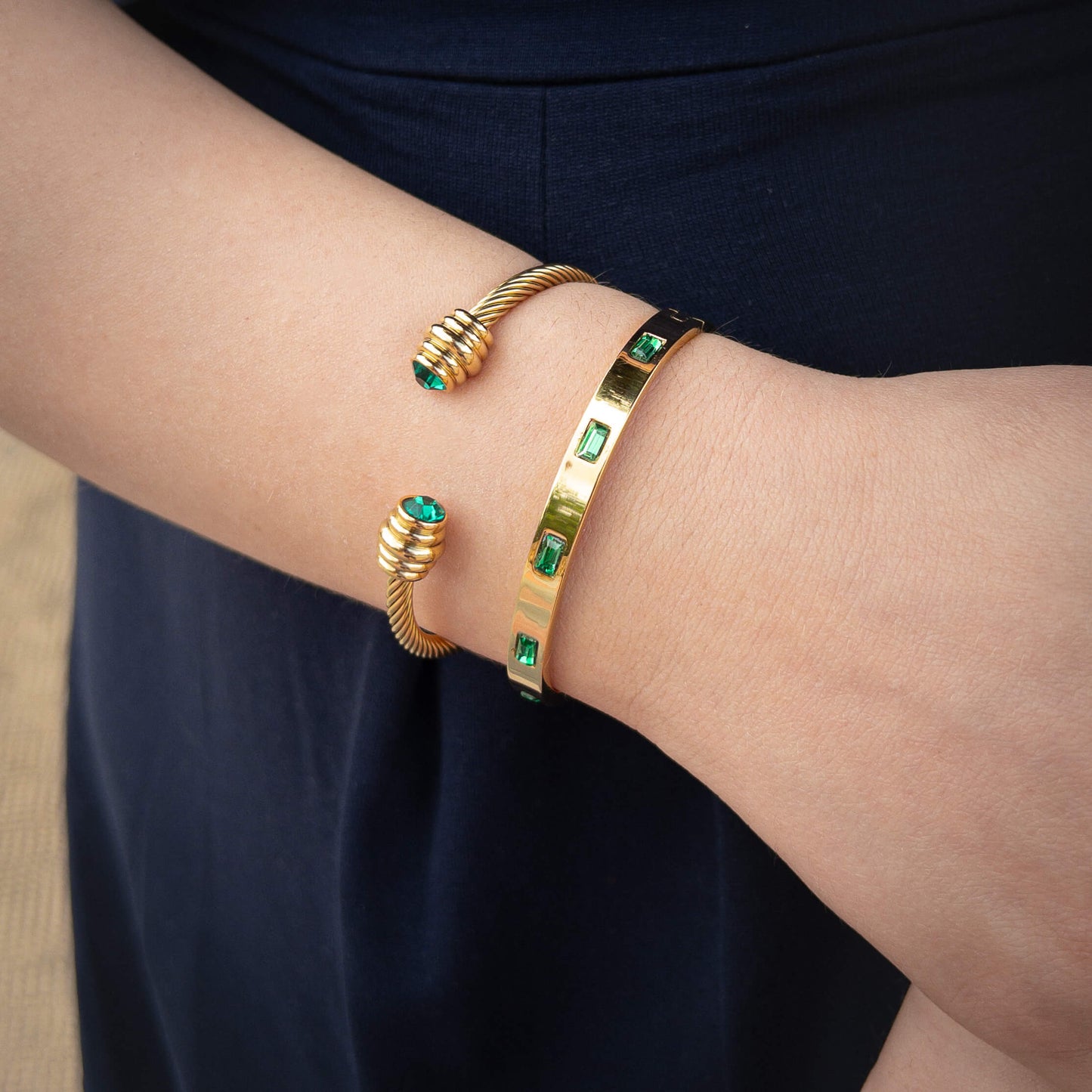 The Cubic Green Bangle