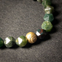 Faceted Moss Agate Gold Plated Signature