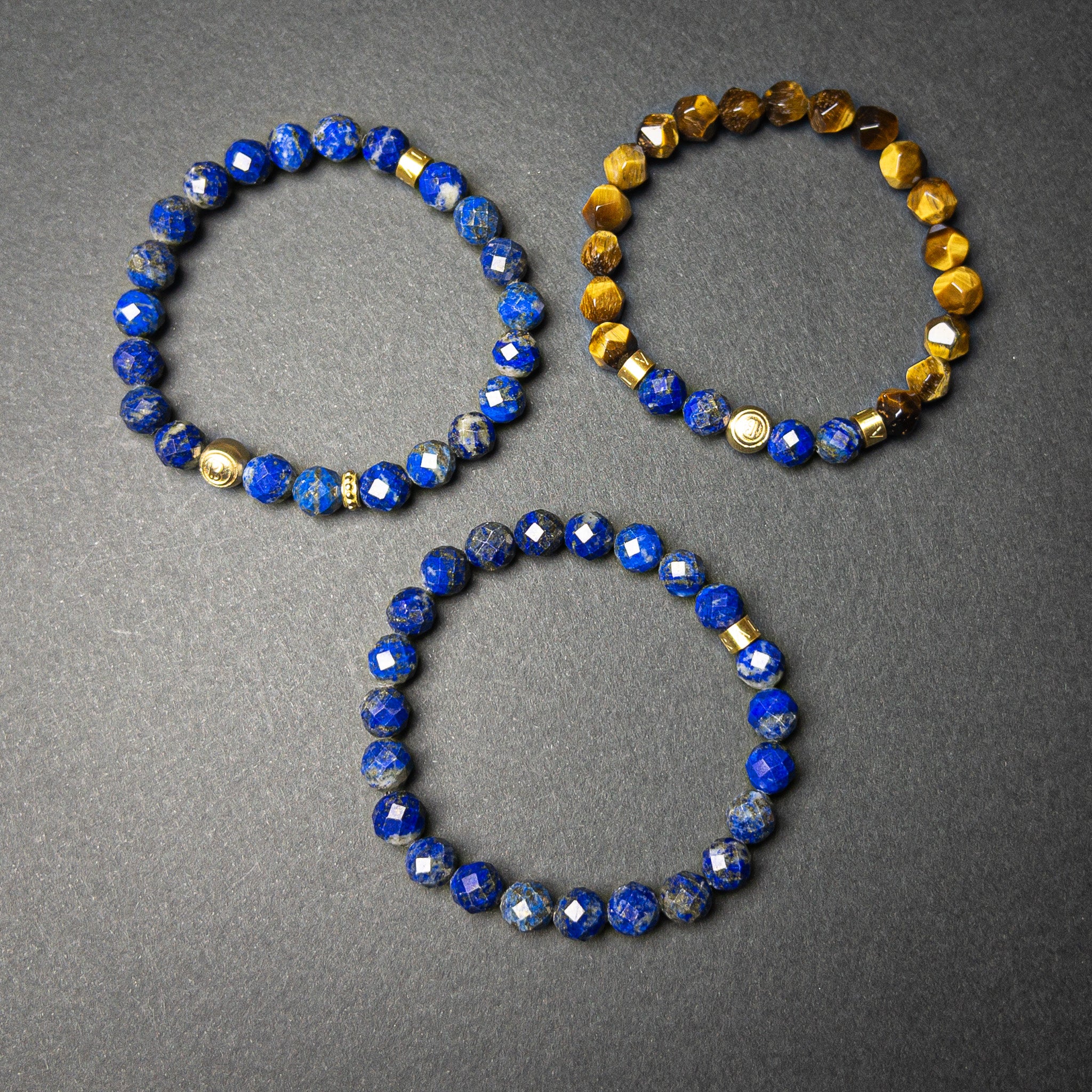 Faceted Tiger Eye Lapis Signature – Gold