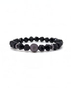 Black Agate Cylinder Bracelet