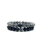 Black Grey Bracelet Set