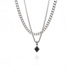 Cuban Chain Onyx Necklace Set