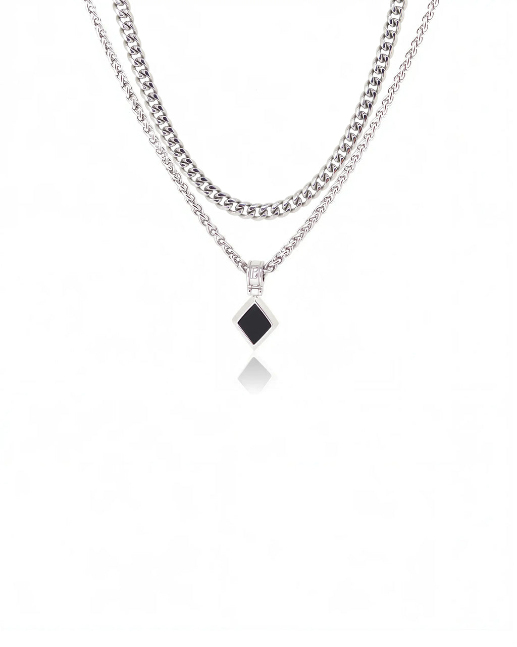 Cuban Chain Onyx Necklace Set
