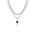 Cuban Chain Onyx Necklace Set