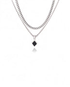 Cuban Chain Onyx Necklace Set