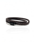 Cuir Duo marron foncé – Noir