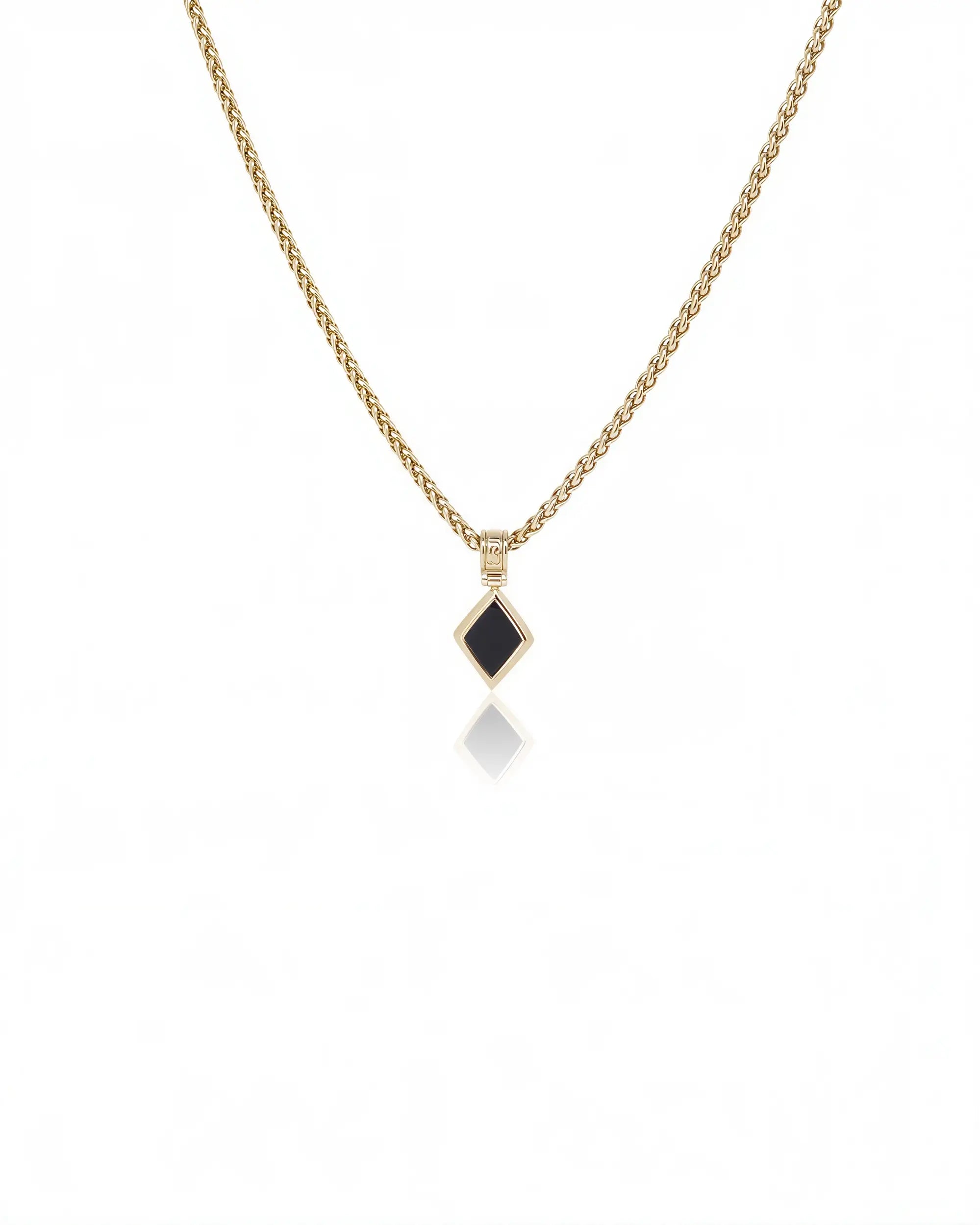 Diamond Shape Onyx Necklace