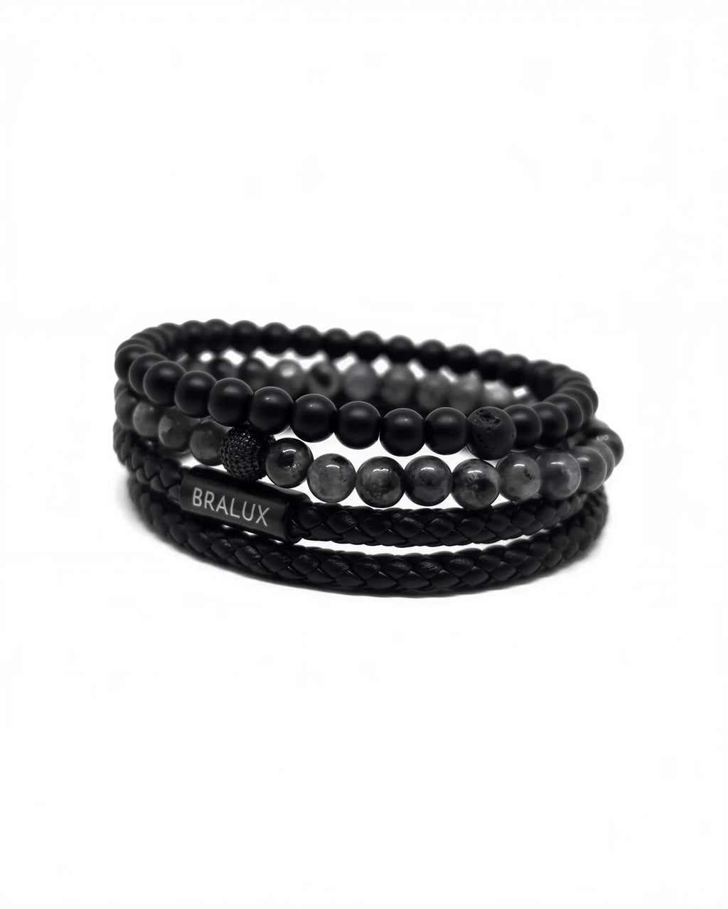 Duo Black Leather Stack – Black SS