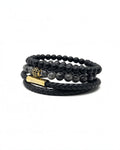 Duo Black Leather Stack