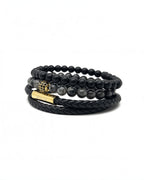Duo Black Leather Stack