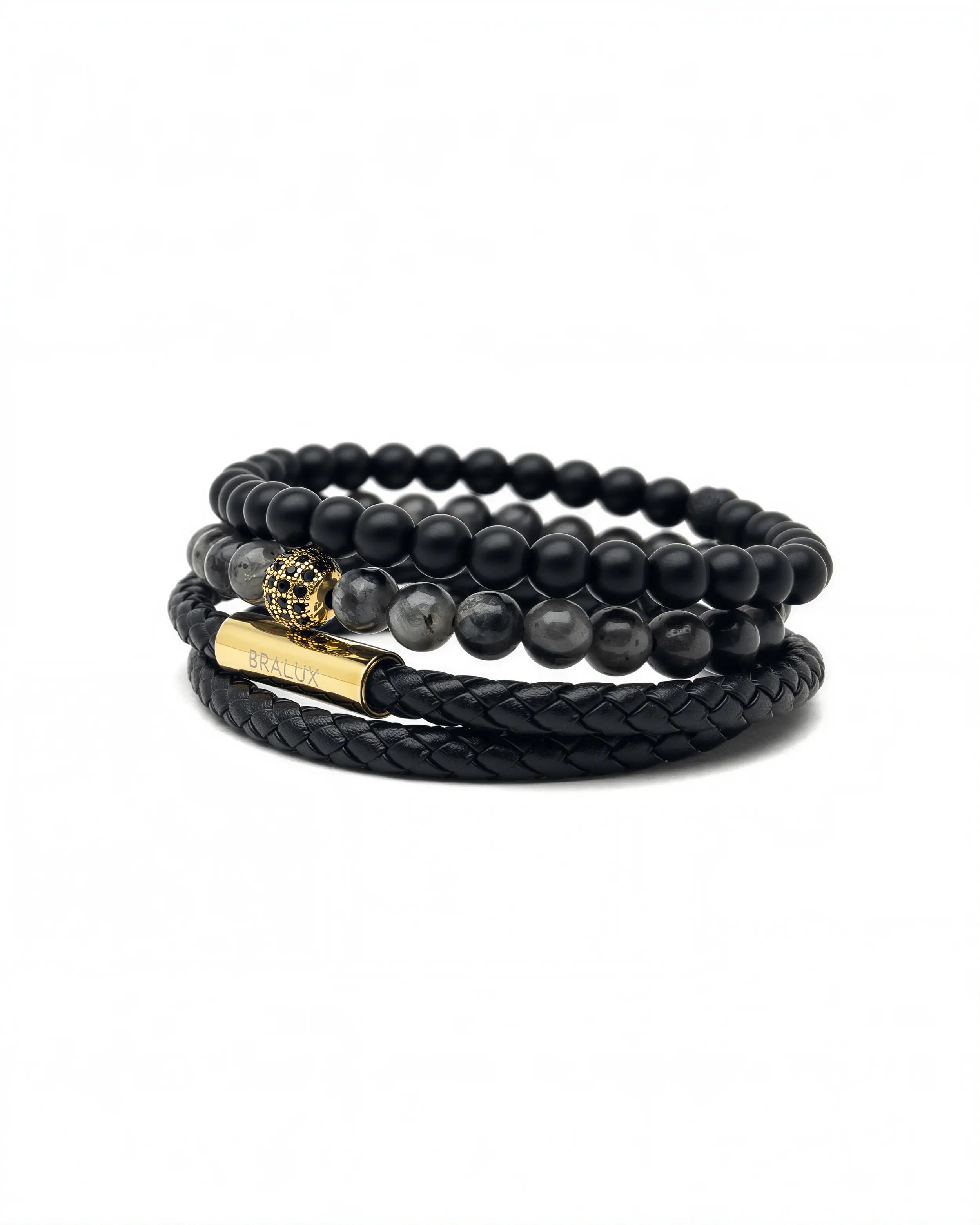 Duo Black Leather Stack