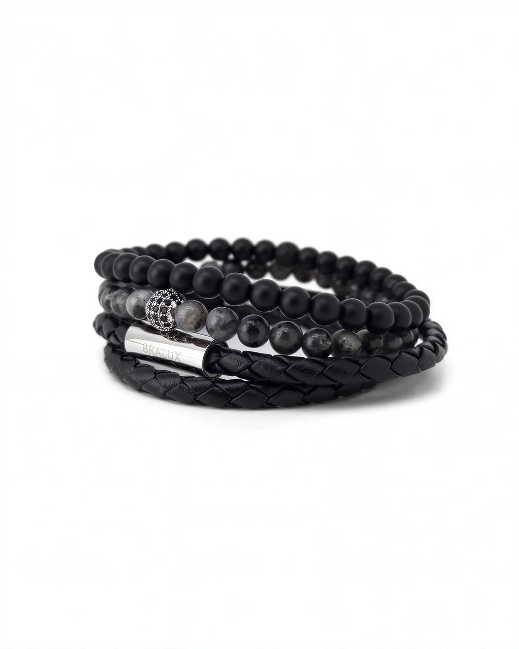 Duo Black Leather Stack