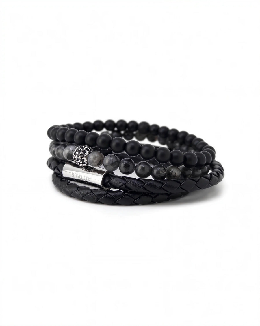 Duo Black Leather Stack