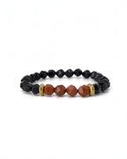 Bracelet en jaspe agate facetté – Or