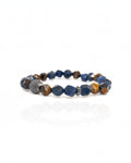 Faceted Sodalite Tiger Eye Bracelet