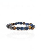 Faceted Sodalite Tiger Eye Bracelet