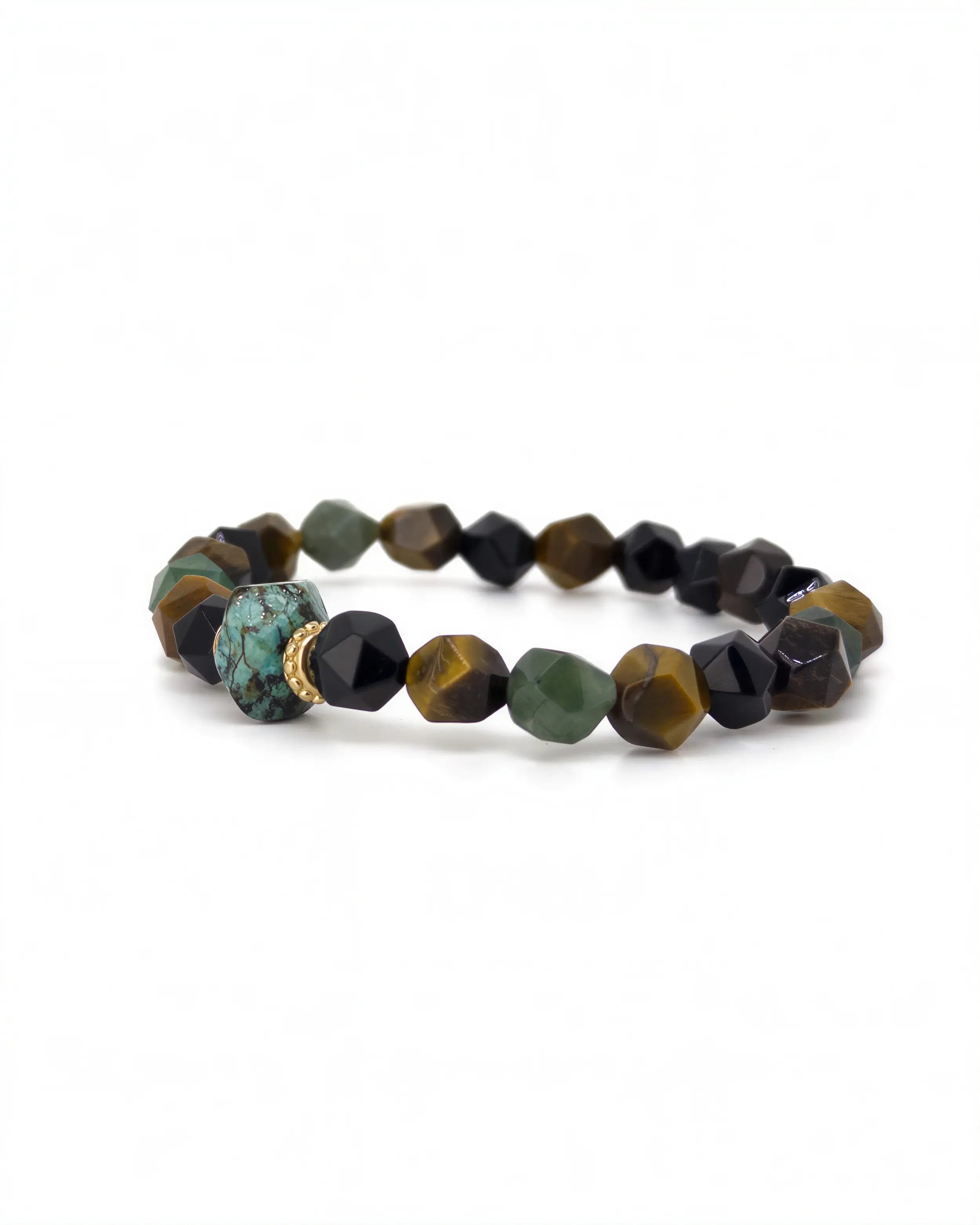 Bracelet turquoise avec pierre pleine – Or