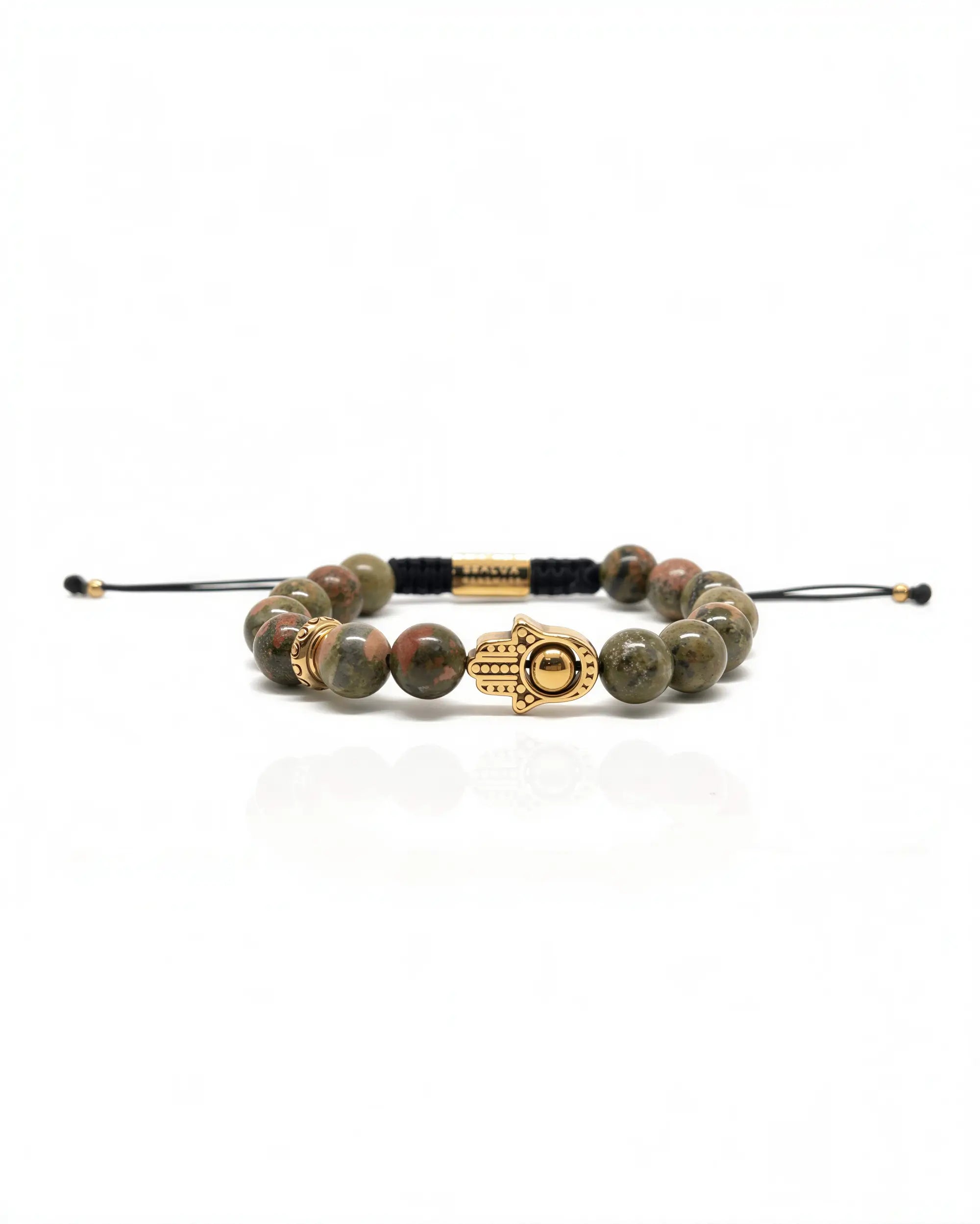 Hamsa Unakite Bracelet