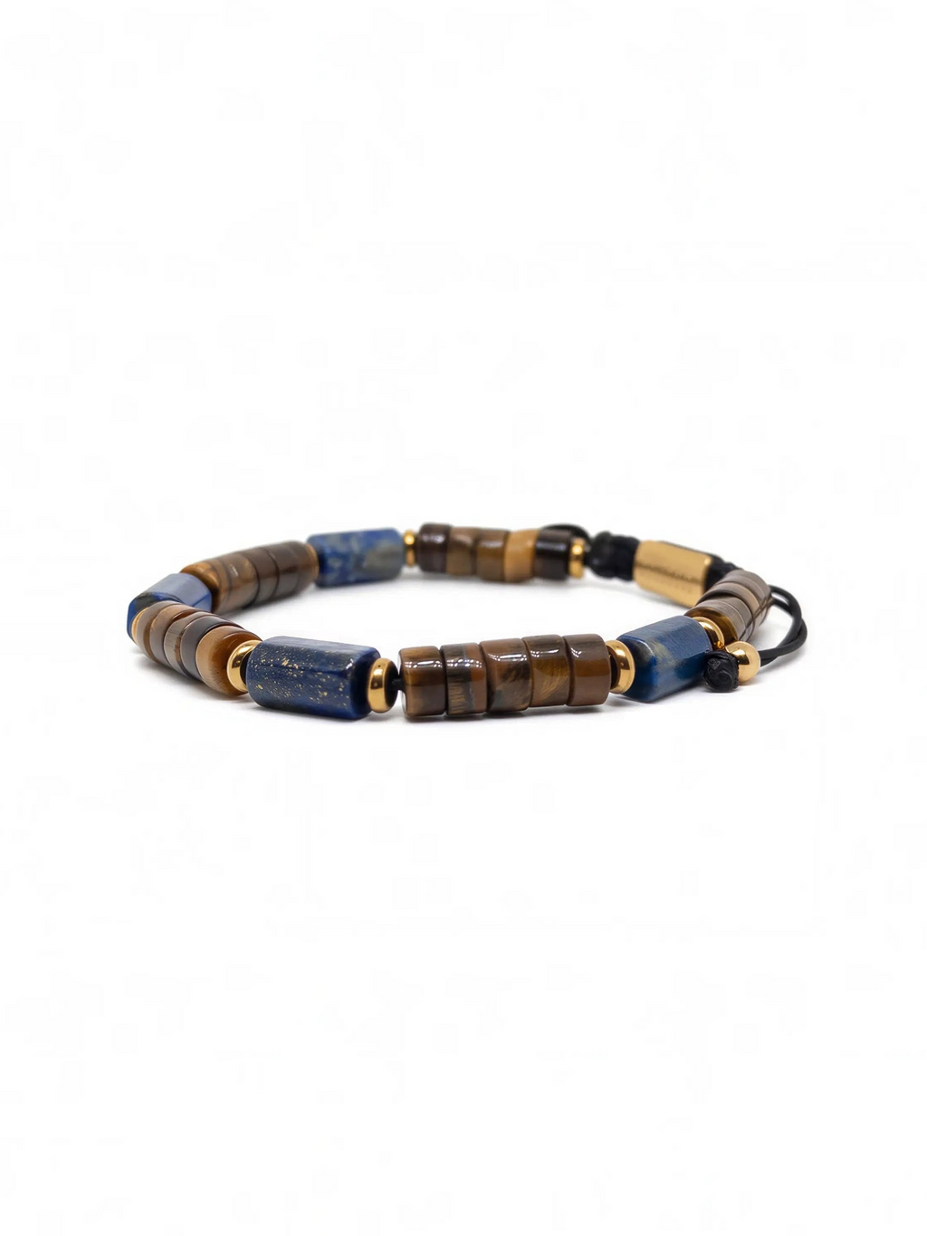 Heishi Tiger eye and Lapis Cylinder