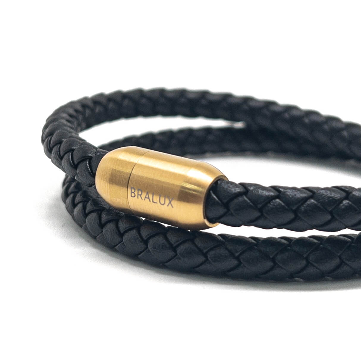 The 6mm Duo Black and Gold Leather Bracelet