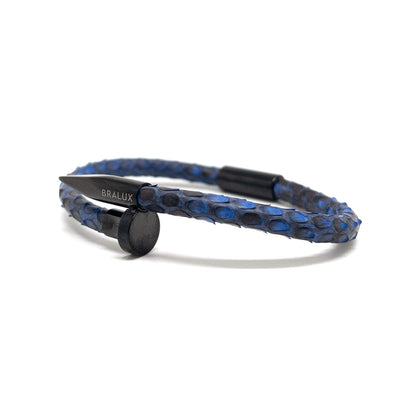 The Blue PYT Nail Leather bracelet