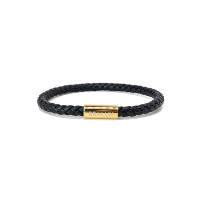 The Black and Gold plated leather bracelet