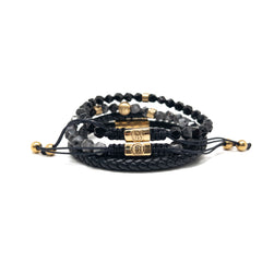 Black and Gold Plated Monogram Stack