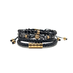 Black and Gold Plated Monogram Stack