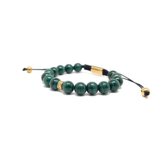 Malachite Signed Gold Spacer