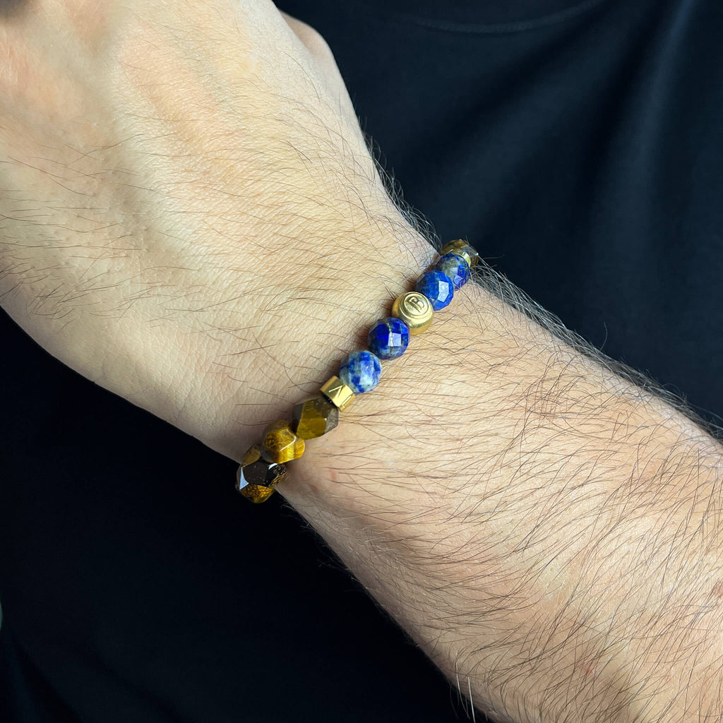 Faceted Tiger Eye Lapis Signature – Gold