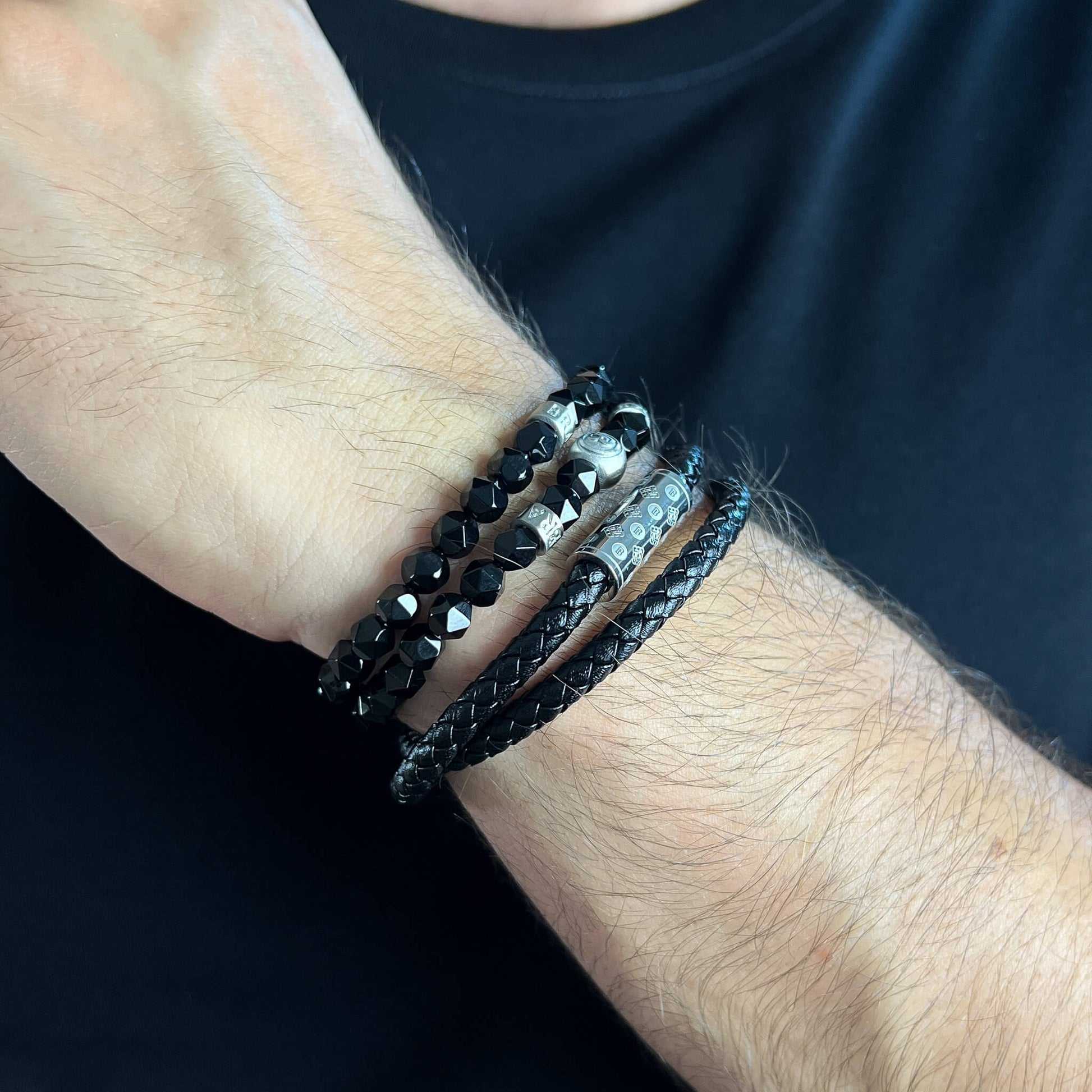 Black Monogram Stack – Silver