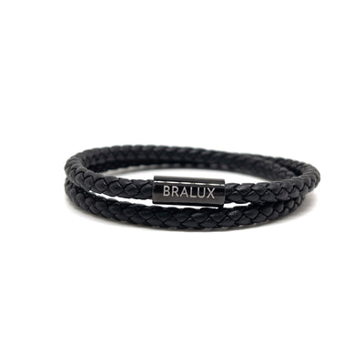 The Full Black Duo Leather Bracelet