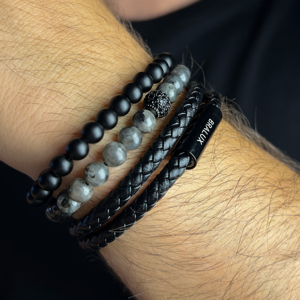 Duo Black Leather Stack – Black SS