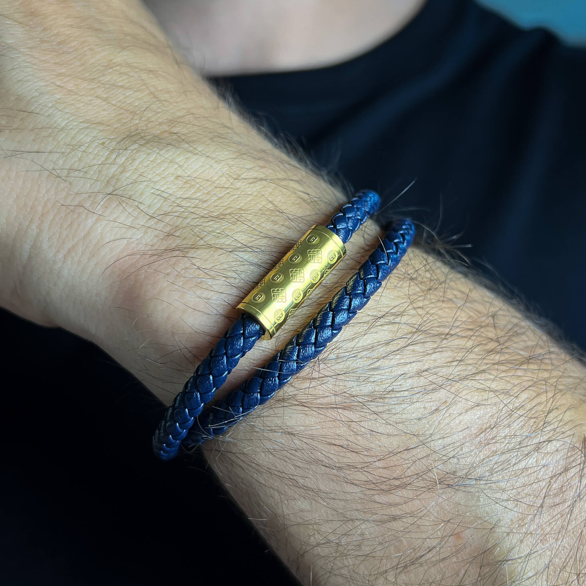 Navy Duo Monogram – Gold