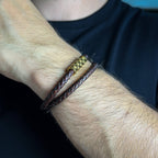Monogramme Duo marron foncé – Or