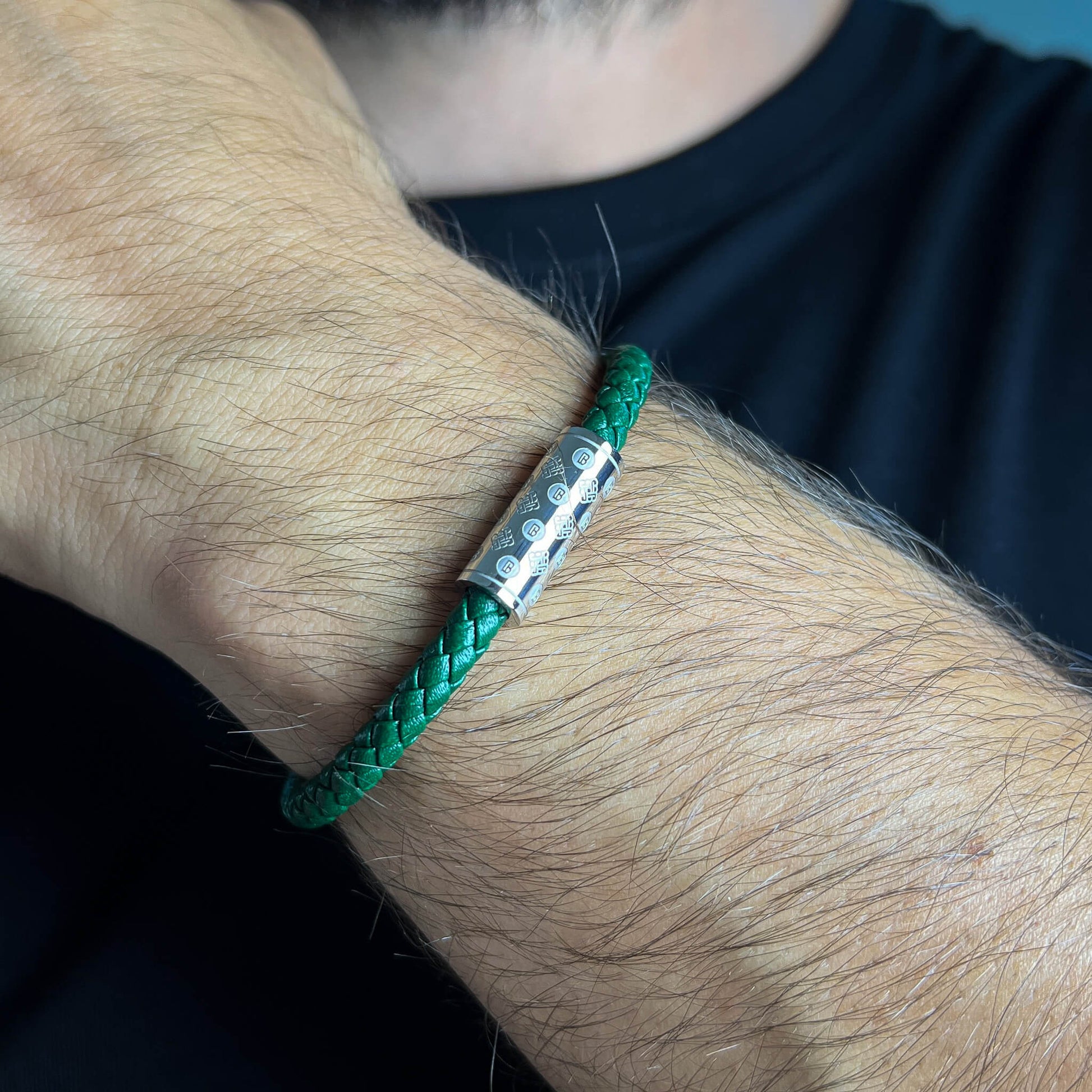 Green Single Monogram – Silver