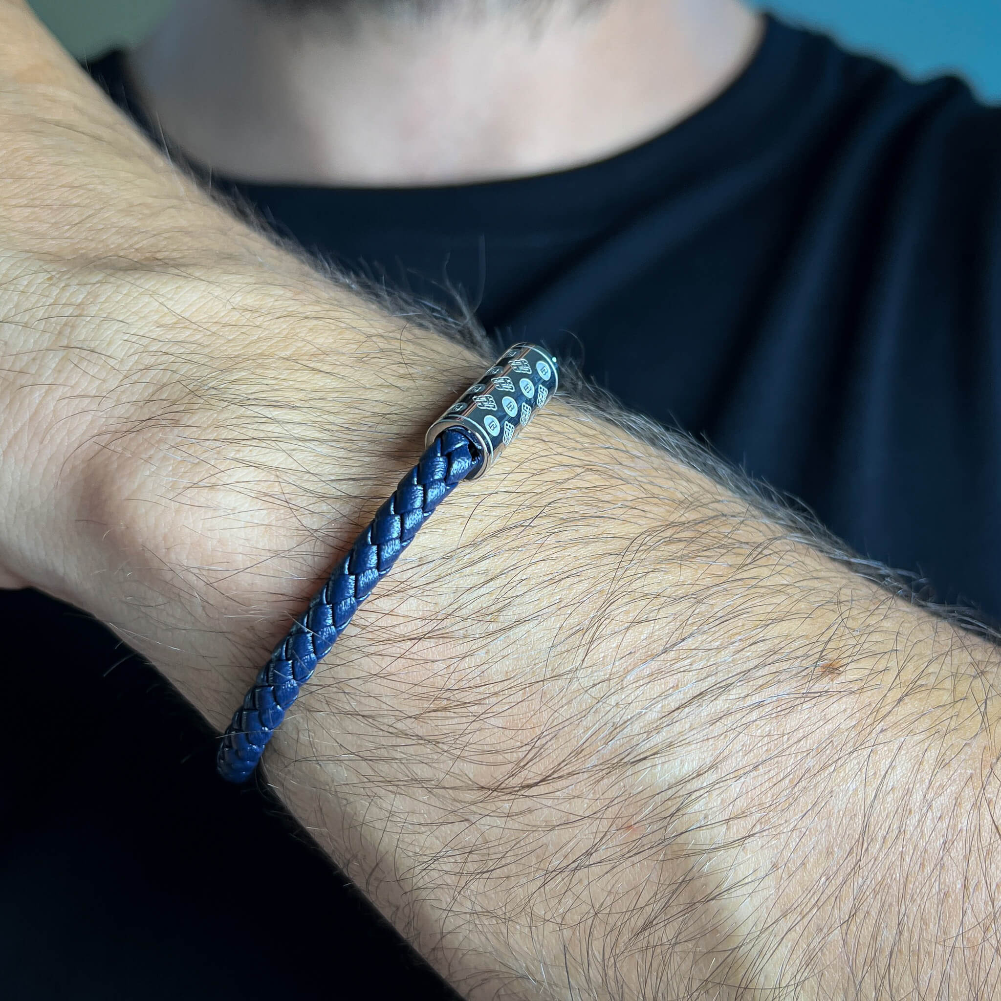 Navy Single Monogram – Silver Secondary image