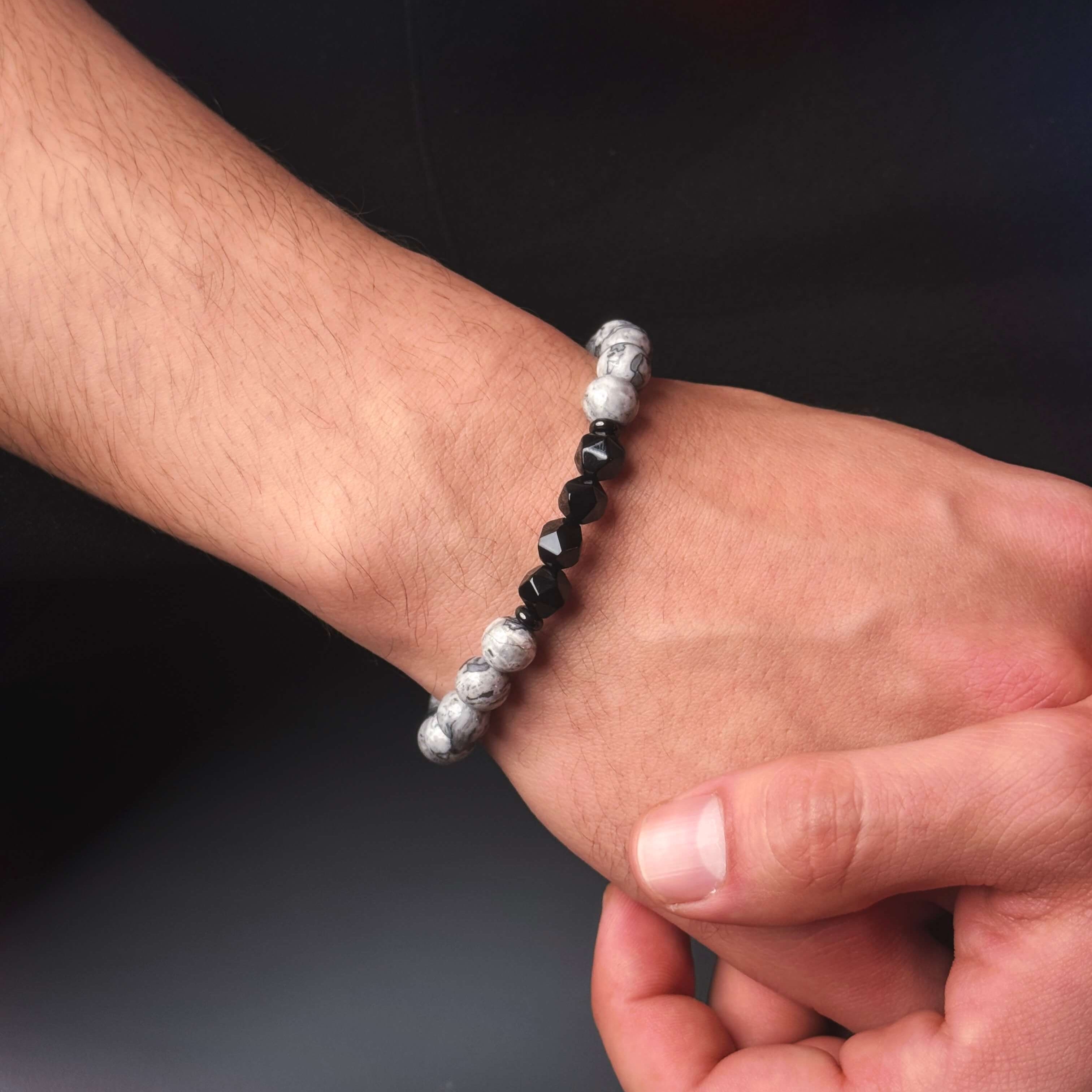 Grey Jasper Agate Bracelet Secondary image