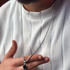 Diamond Shape Onyx Necklace