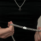 Cuban Chain Onyx Necklace Set