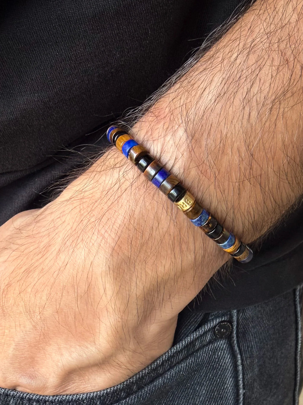 Heishi Lapis and Tiger eye