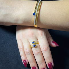 Gold Plated Lapis Lazuli Ring