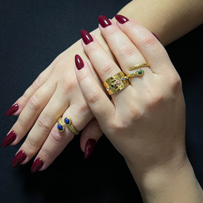 Gold Plated Lapis Lazuli Ring