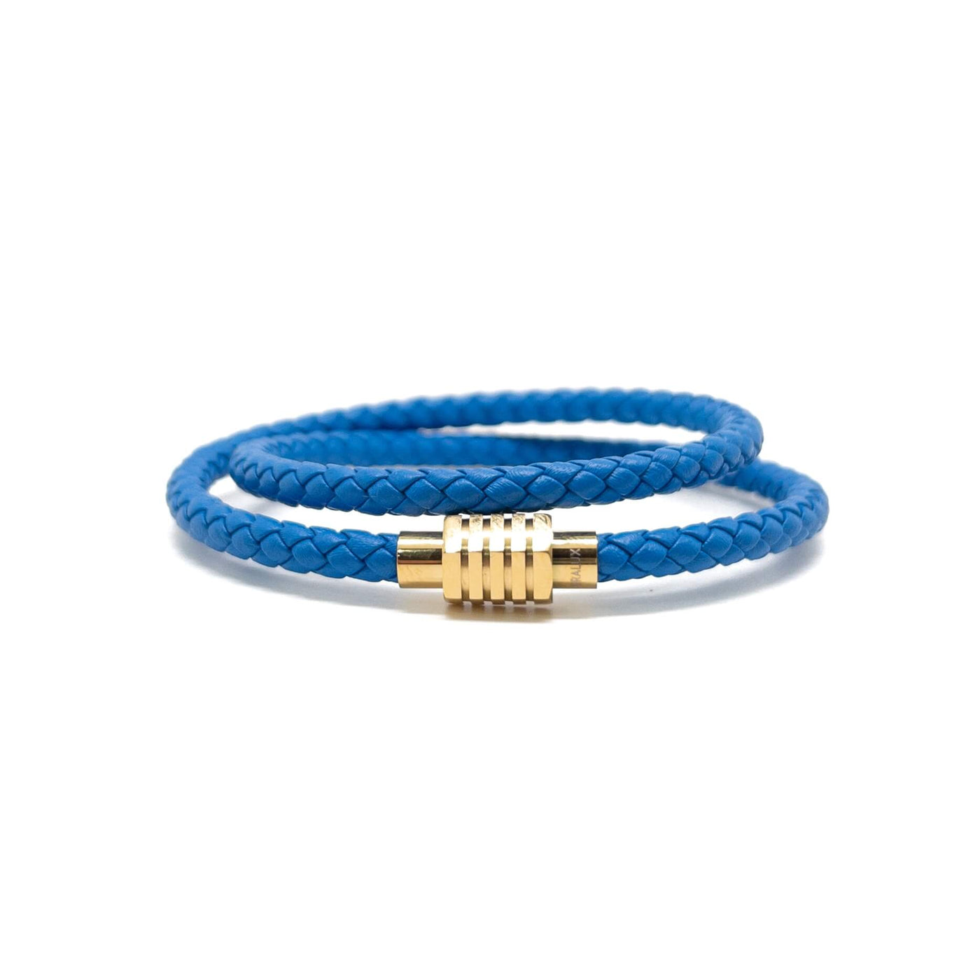 The Blue duo and Gold Plated Buckle Leather bracelet
