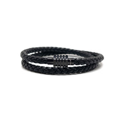 The Full Black duo leather bracelet II