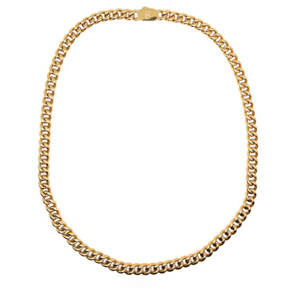 The Gold Plated Cuban Chain and Natural Onyx Necklace