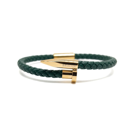 The Green and Gold Plated Nail bracelet