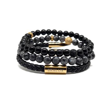 The Gold Plated And Obsidian Nail Stack