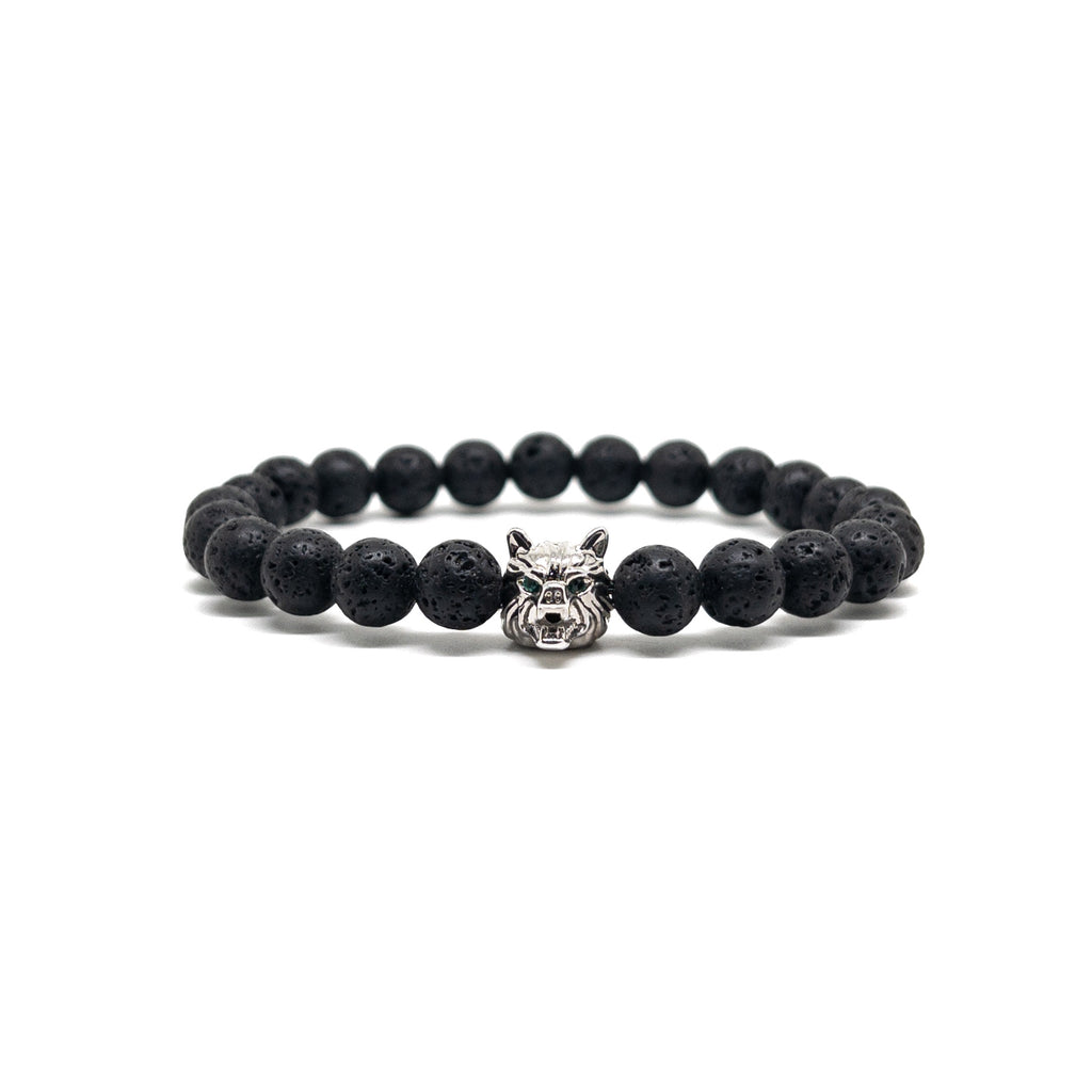 Volcanic Wolf Bracelet – Silver